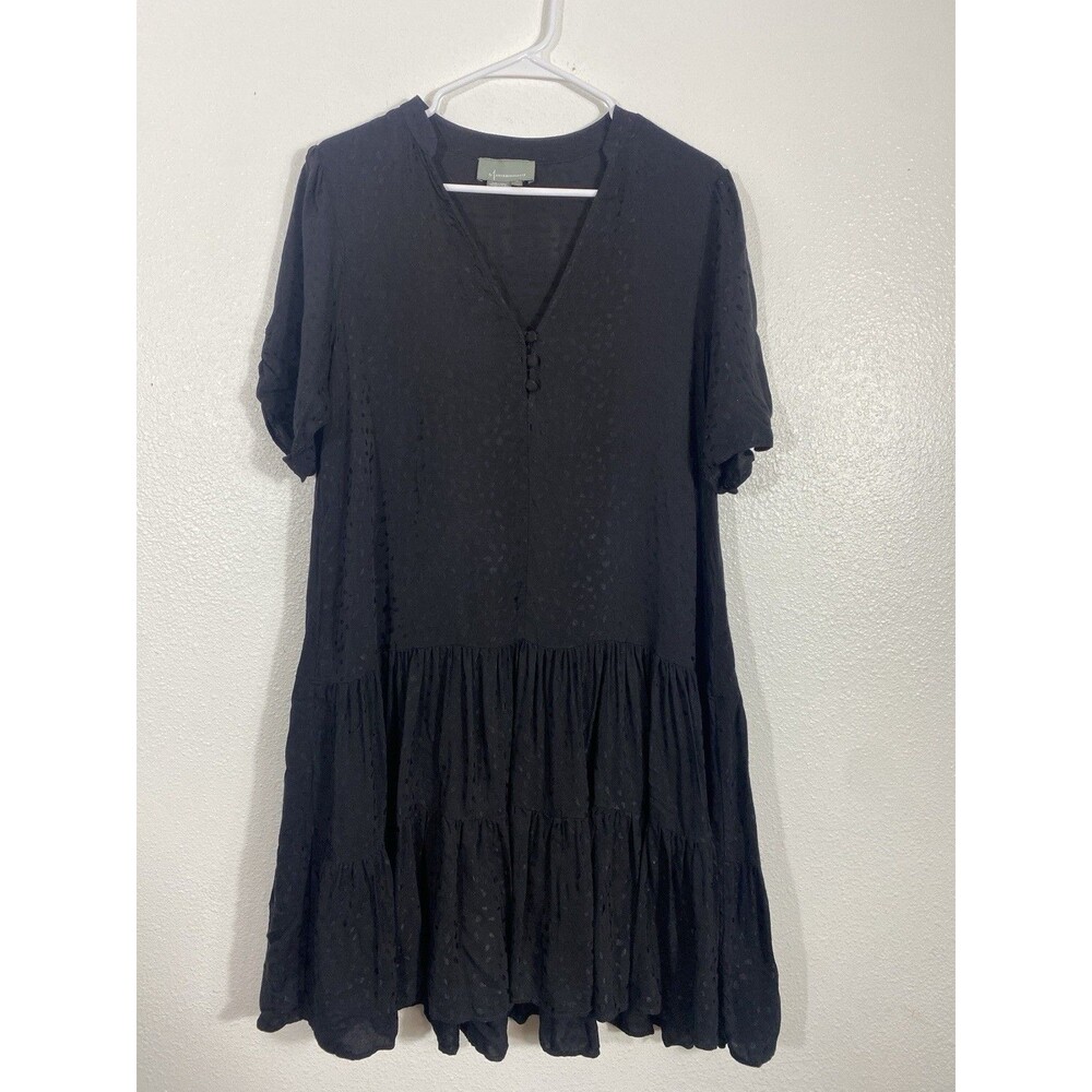 Maeve Anthropologie Sacha Jacquard Tiered Tunic Dress Size M Lined LBD Boho - Picture 6 of 16